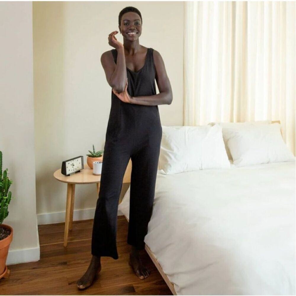 BROOKLINEN Adelphi Black Jumpsuit Size Large EUC